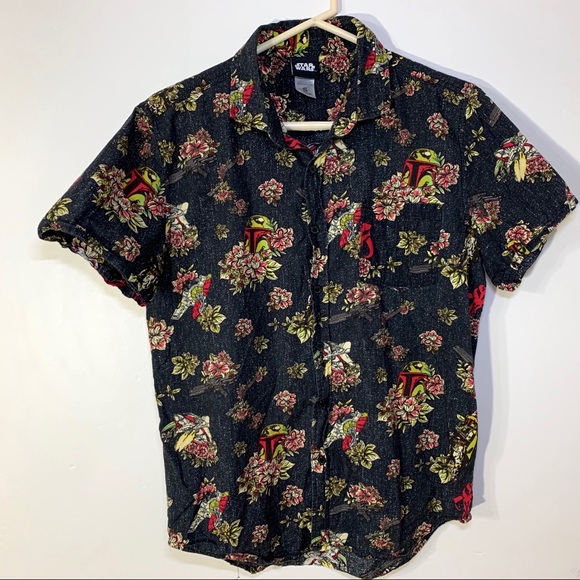 Star Wars Boba Fett Floral Button Up 